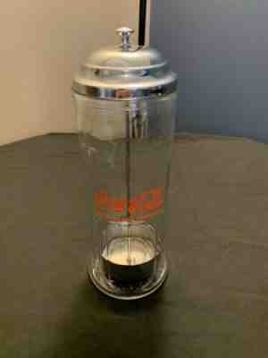 COCA-COLA Vintage 1992 Diner Style Glass/Chrome Straw Dispenser Holder 