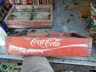 1974 Vintage Wooden Red Coca-Cola Coke Soda Pop Bottle Crate Carrier Home Decor
