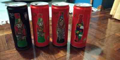 4 Empty Cans Coca Cola Portugal Portuguese RARE limited Edition - 2012