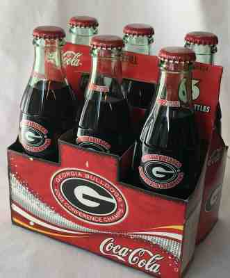 6 Pack COKE Coca-Cola Georgia Bulldogs UGA 2002 SEC Champions 8oz Bottles Dawgs