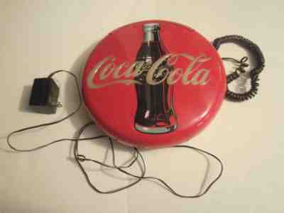 1995 COCA COLA DISC TELEPHONE Blinking Neon Musical Coke Vintage Phone 