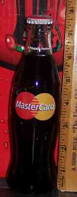 1998 MASTERCARD A PRICELESS PARTNERSHIP 8 OUNCE GLASS COCA COLA BOTTLE RARE HTF