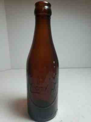 Antique Straight Side Amber Coke Horseshoe Arrow 1914 Louisville KY Root