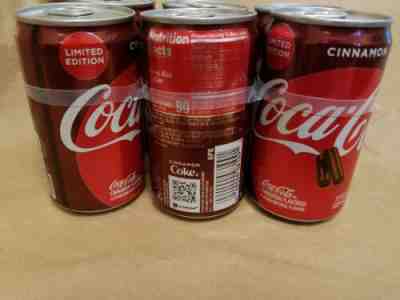 Coca Cola Cinnamon 6 Pack Limited Edition 7.5oz mini cans 