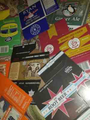 ~LOT OF 200+ RECYCLED CARDBOARD 4-6PACK ASSORTED SODA & BEER CARRIERS~ EUC!~