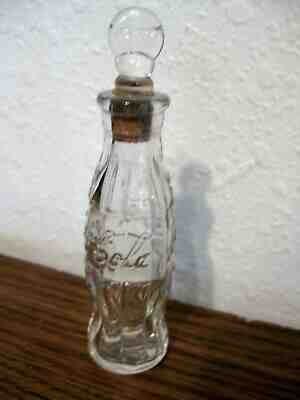 COCA-COLA 1945  ORIGINAL 4  INCH CLEAR GLASS PERFUME BOTTLE WITH STOPPER