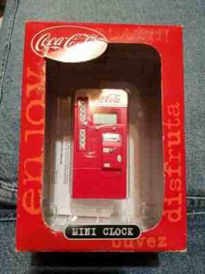 Collectible Coca-Cola COKE MACHINE with Coke Box Mini Clock in Box NOS