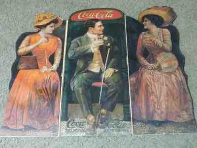 Coca Cola Sign EXTREMELY RARE 1900's COCA COLA CARDBOARD TRIFOLD COUNTER Display