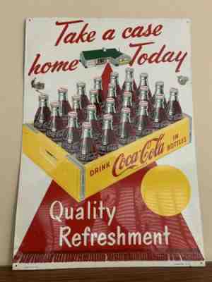 Original 59 Coca Cola Take A Case Home Today Quality Refreshment Sign Robertson