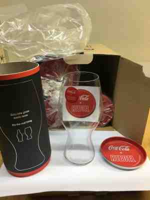 RIEDEL COCA-COLA COKE GLASS 2 SETs OF 4 PACK CRYSTAL GLASSWARE GLASSES NIB
