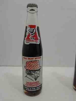 COKE COCA COLA BOTTLE BEAR PAUL BRYANT ALABAMA CRIMSON TIDE 