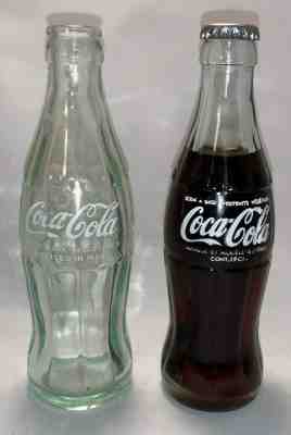 2 IRAN,  COCA-COLA BOTTLES (Empty Stamped Bottled in Iran)