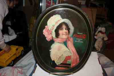 Original Vintage 1914 Coca Cola Soda Pop Metal Serving Tray Gas Oil Sign