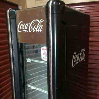 Coca Cola Refrigerator Coke Machine Cooler Rare Silver SWEET! Excellent Clean
