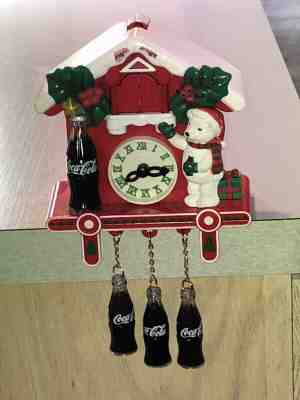 Coca-Cola Cuckoo Clock Polar Bear Chime Wall Battery Christmas