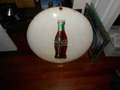 VINTAGE (WHITE) COCA COLA BUTTON SIGN APPROX 25' GREAT COKE GRAPHICS L@@K FREE S