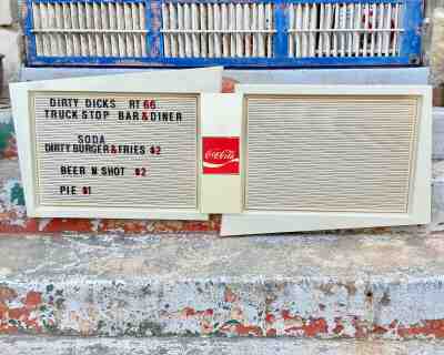 Coca Cola Menu Board Vintage Coke Sign Marquee Letters Price Chart Advertising