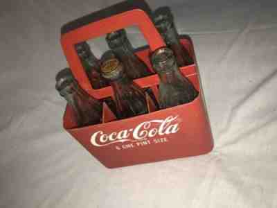 Vintage Coca Cola Red Plastic Carton Holder 16oz Size (1 Pint) 6 Bottle Carrier