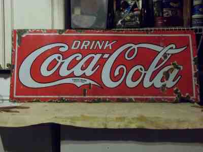 1915/1920 Emboised Procelain 18x45  Coca Cola Sigh By Ingram Richardson
