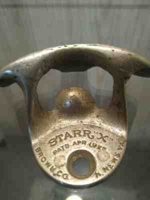 Vintage Coca Cola Wall Mount Bottle Opener Brown Co Starr X USA Sideways 4