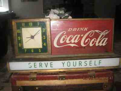 ANTIQUE COCA-COLA FOUNTAIN CLOCK 1950's
