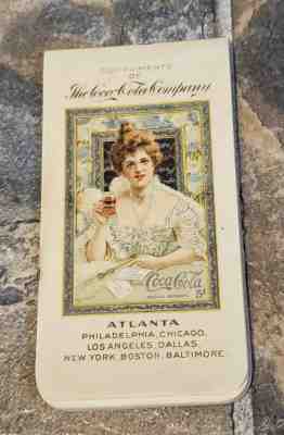 Vtg Original Coca Cola Celluloid Advertising Note Pad Calendar 1902