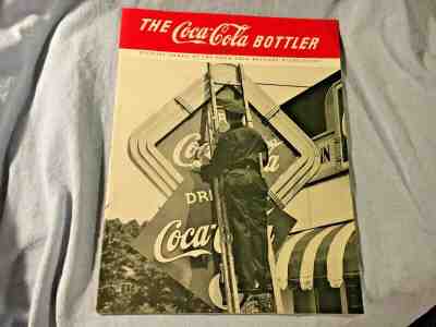 *B) 1945 Coca Cola Bottler Magazine War Time Sign Book Soldier Truck Bottle COKE
