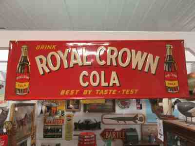 Original Large 1949 RC Royal Crown Cola NEHI Soda Pop 54" Embossed Metal Sign