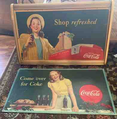 1940’s Coca Cola Cardboard In Coca Cola Frame You Pick The Cardboard 20 X 36