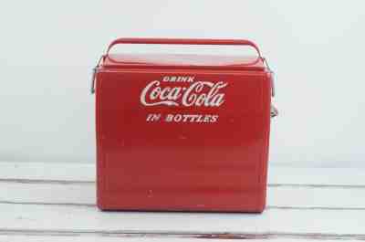 *Vintage 1950s Coca Cola Coke Cooler Metal Cooler With Sandwich Tray Cavalier