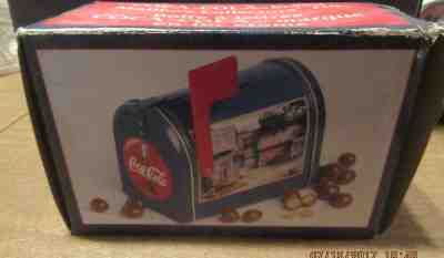 Vintage and New in box Coca Cola Mailbox Collectors Tin 1999