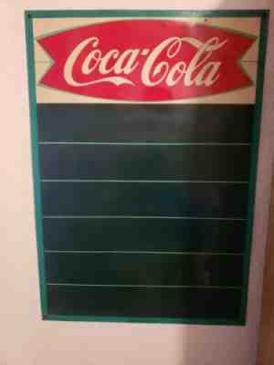 Coca Cola Chalkboard Fishtail Sign 1950