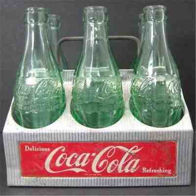 Vtg Aluminum COCA COLA Coke 6 Pack Greensboro Bottles Carrier Tray Caddy 1950s