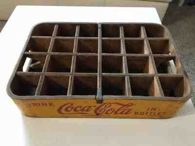 Vintage Rare Yellow Coca Cola Wood Rounded Corner Soda Pop Crate 1948 St Louis