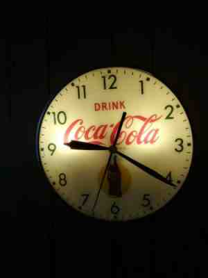 Rare Original 1956 Coca Cola Bubble Glass advertising Pam Clock Coke Clock