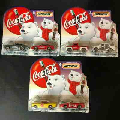 Matchbox Coca Cola Polar Bears Dad & Son 1999 Complete Set of 6  NOS  (M9)