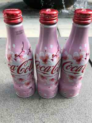 Japan  coca cola  2020 sakura limited 250ml full bottle aluminum 3X NEW