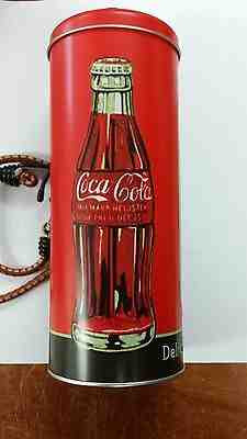 COCA COLA COKE SODA TIN BOX CO RETRO DINER METAL STRAW HOLDER WITH STRAWS
