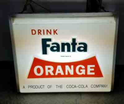 Vintage Fanta Orange Coca Cola Soda Lighted Sign