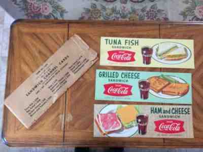 11 Coca Cola Fishtail Sandwich Menu Cards With Sleeve