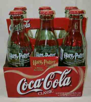 2002 Harry Potter And The Chamber Of Secrets Coca Cola 6 Pack 8oz Empty Bottles