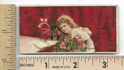 COCA-COLA FREE DRINK TICKET 5c Fountain One Glass RED Very RARE Trade Card