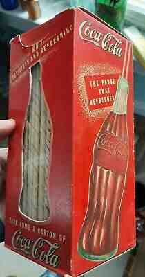 ORIGINAL BOXED COCA COLA CARTON STRAWS 500 NATIONAL SODA STRAW CO UNUSED 