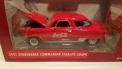 Johnny Lightning Coca Cola 1951 Studebaker Commander Starlite Coupe 1/24 Red NIB