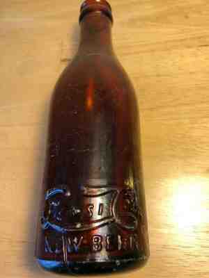 OLD 1910 PEPSI:COLA BOTTLE AMBER STRAIGHT SIDE - NEW BERN, NORTH CAROLIINA