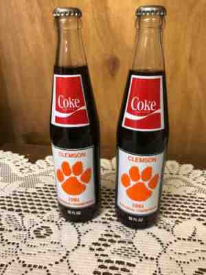 2 Vintage 1981 Clemson National Championship Season Coke Cola Bottle 10fl Oz
