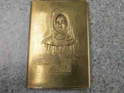 Vintage Coca Cola Cigar Cutter Nun Brass Nude Belt Buckle ~ 1915 S.F. Expo