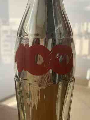 Rare Coca Cola Centennial 100th Anniversary Silver Glass Bottle From Brazil 1986
