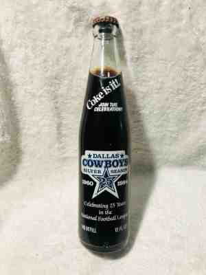 Coca Cola Commemorative Bottle Cowboys 25 Years 1984 Silver