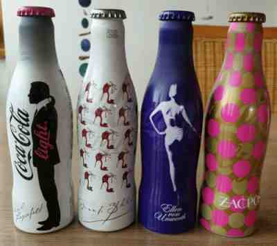 Nice Coca Cola alu bottles from germany. Manolo, posen, Unwerth. 4 empty bottle